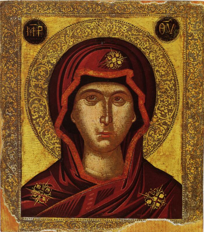 Богородица без младенца, неизвестной иконографии, из музея-заповедника Московский Кремль