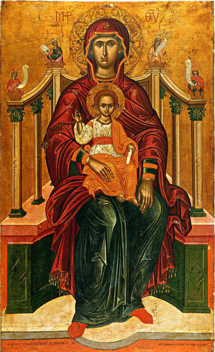 Богородица на троне также Божия Матерь на престоле из Византийского и христианского музея